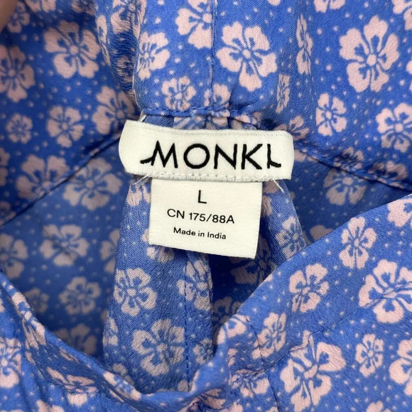 MONKI Blue Floral Paper Bag Shorts Large - Picture 4 of 5